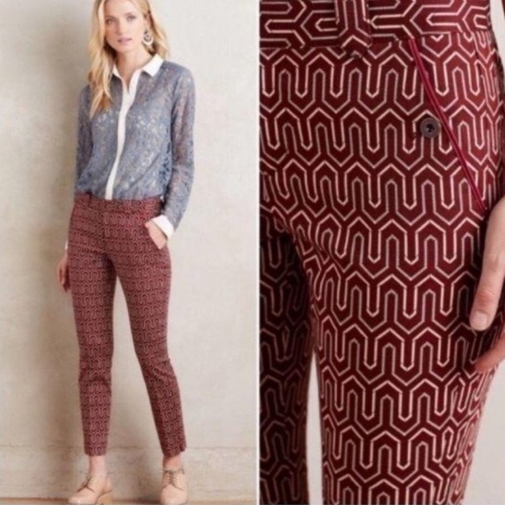 Anthropologie Cartonnier Geometric Charlie Trouser 4 - Picture 2 of 7